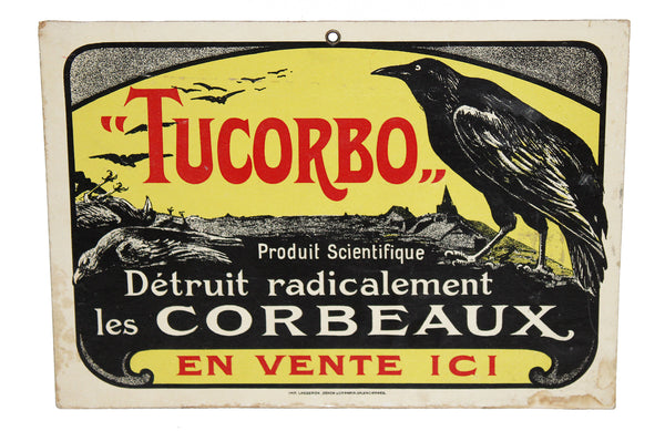 Ancien carton publicitaire produit scientifique Tucorbo détruit les corbeaux