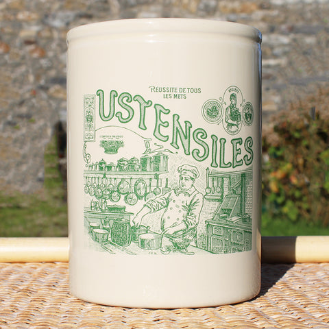 Pot à ustensiles / confiture 17.5 cm en faïence Comptoir de Famille