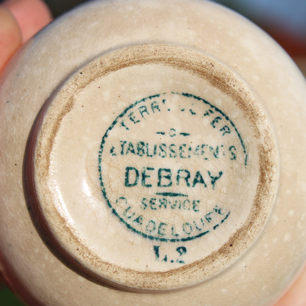 Tasse et soucoupe anciennes Terre de Fer – Saint-Amand – Service Guadeloupe