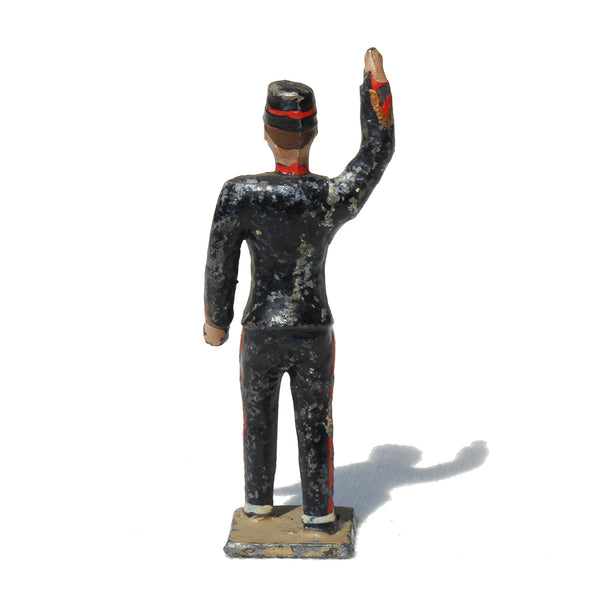 Ancienne figurine en plomb plein CBG Mignot soldat français / Servant Artilleur de campagne