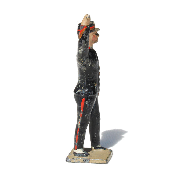 Ancienne figurine en plomb plein CBG Mignot soldat français / Servant Artilleur de campagne