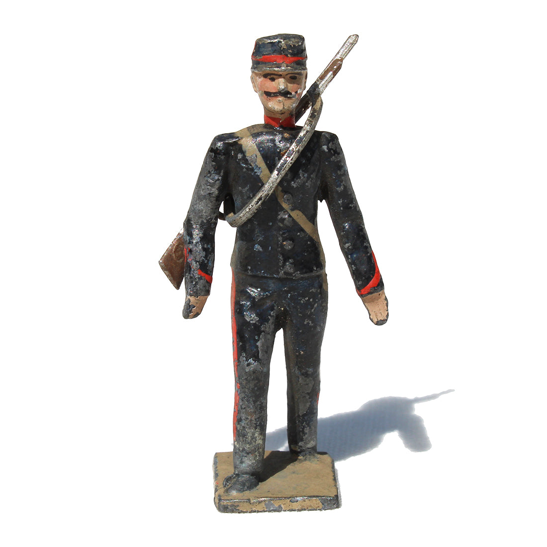 Ancienne figurine en plomb plein CBG Mignot soldat français / Artilleur de campagne à pied