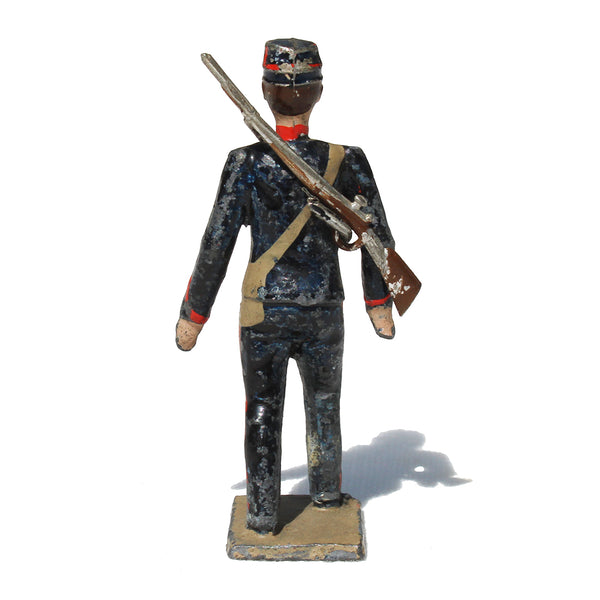Ancienne figurine en plomb plein CBG Mignot soldat français / Artilleur de campagne à pied
