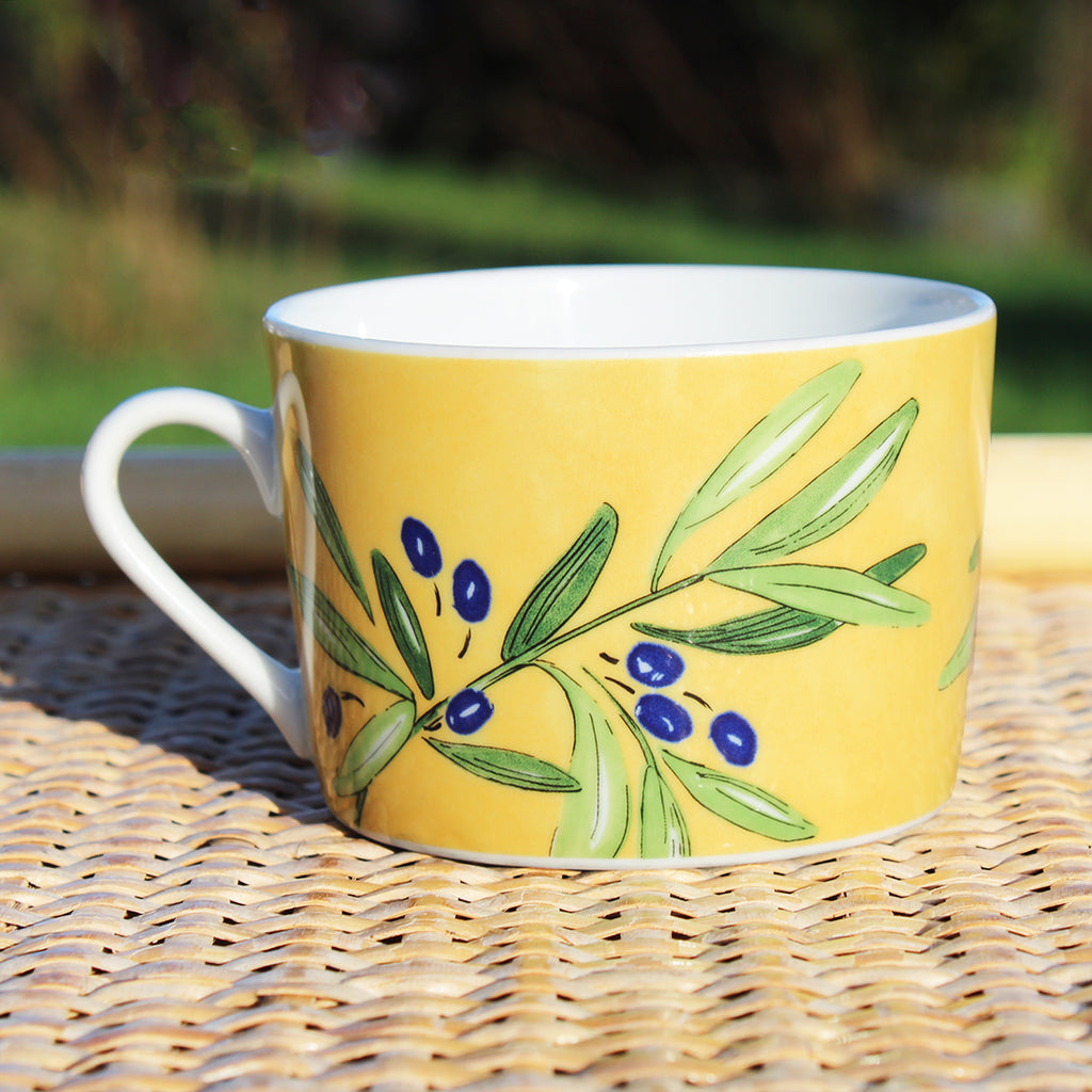Lot De 5 Tasses à Thé Guy Degrenne - Ligne Paréo - Porcelaine Verte - Occasion