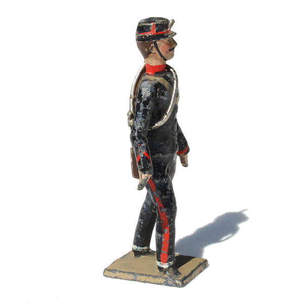 Ancienne figurine en plomb plein CBG Mignot soldat français / Artilleur de campagne à pied