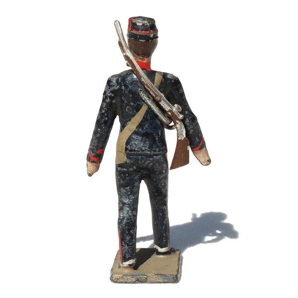 Ancienne figurine en plomb plein CBG Mignot soldat français / Artilleur de campagne à pied