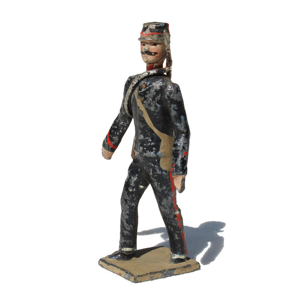 Ancienne figurine en plomb plein CBG Mignot soldat français / Artilleur de campagne à pied