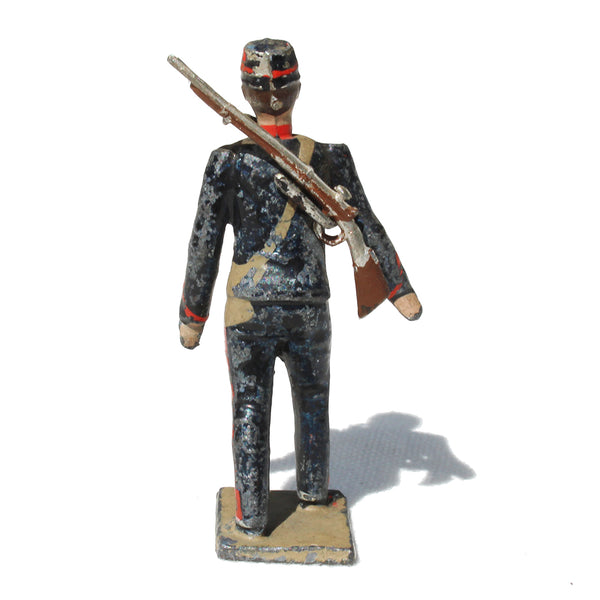 Ancienne figurine en plomb plein CBG Mignot soldat français / Artilleur de campagne à pied