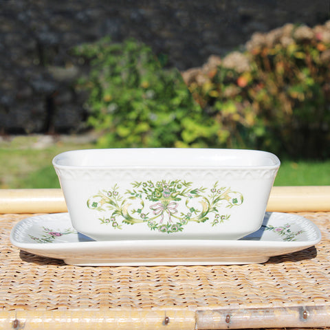 Saucière vintage en porcelaine à feu / Villeroy & Boch modèle Trianon