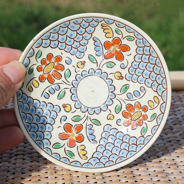 Ancienne tasse à café / thé + soucoupe / Émaux de Thoune ( Suisse )