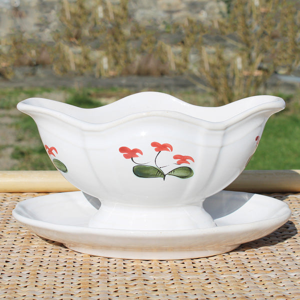 Saucière en faïence de MBFA Pornic modèle Coq