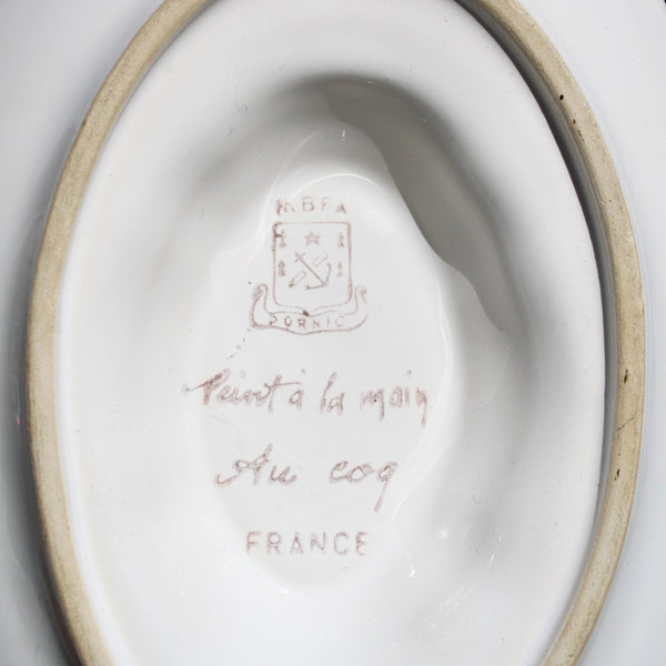 Saucière en faïence de MBFA Pornic modèle Coq