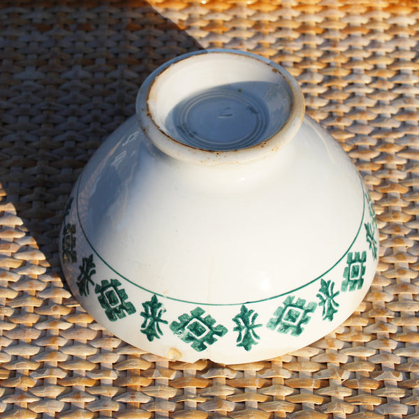Ancien bol en faïence modèle à motifs géométriques / no Creil