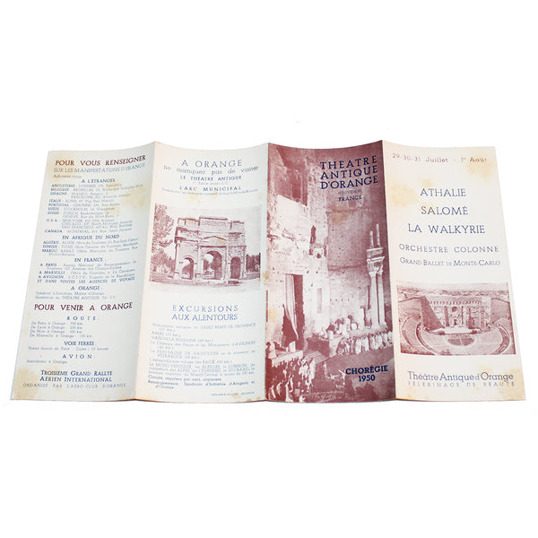 Ancien dépliant / guide touristique Théâtre Antique d'Orange Chorégie 1950