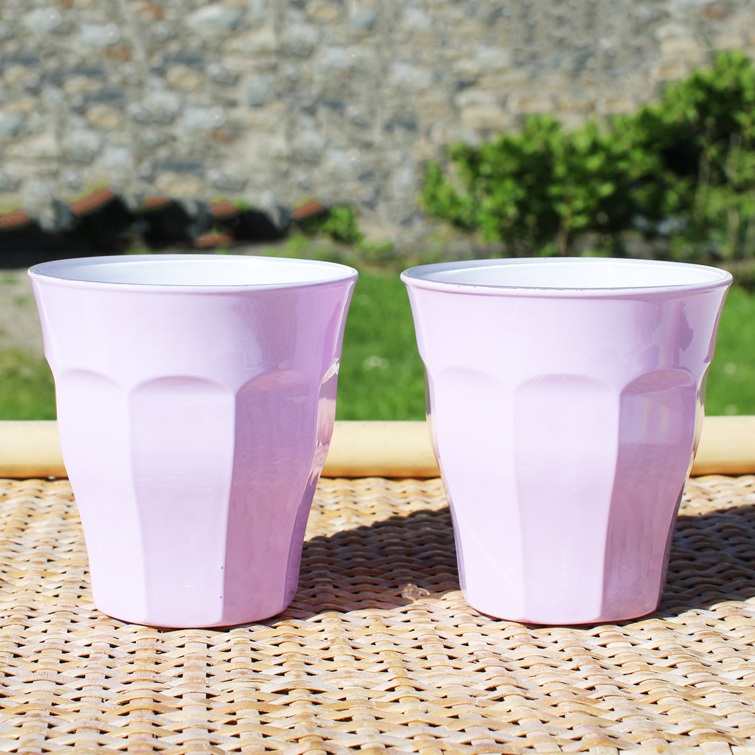 Paire de verres / gobelets Duralex modèle Le Picardie coloris mauve pastel