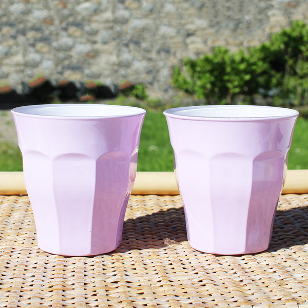 Paire de verres / gobelets Duralex modèle Le Picardie coloris mauve pastel