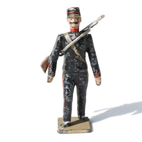 Ancienne figurine en plomb plein CBG Mignot soldat français / Artilleur de campagne à pied