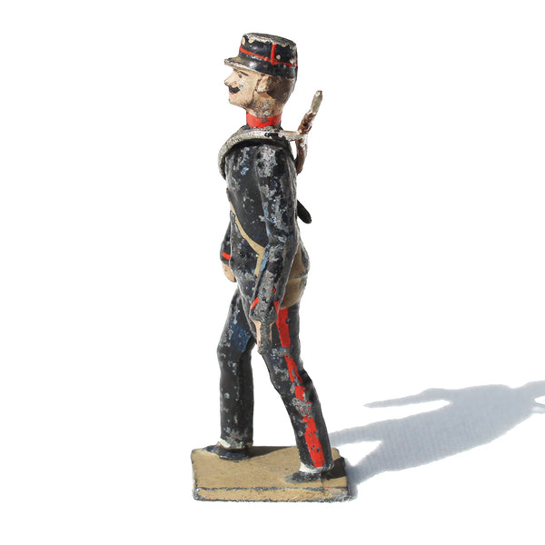 Ancienne figurine en plomb plein CBG Mignot soldat français / Artilleur de campagne à pied