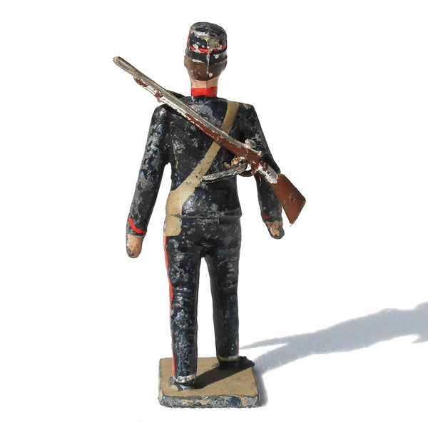 Ancienne figurine en plomb plein CBG Mignot soldat français / Artilleur de campagne à pied
