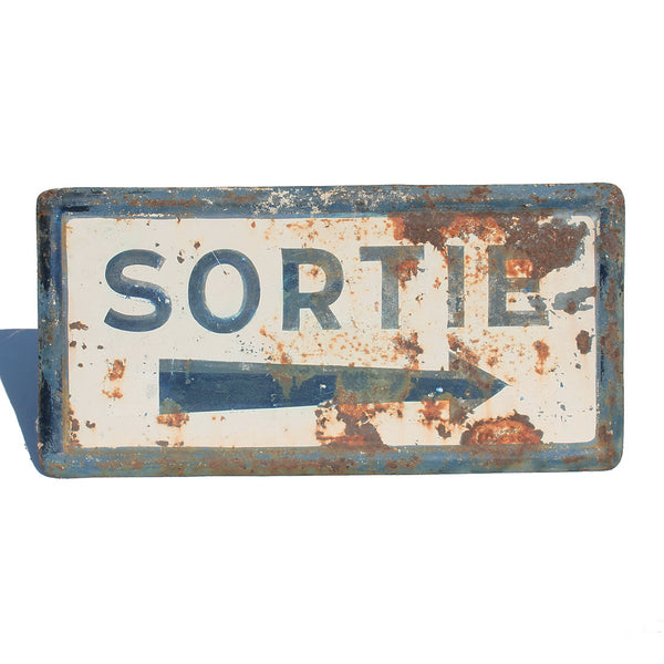 Ancien panneau de signalisation / plaque / Sortie en tôle peinte / non émaillée