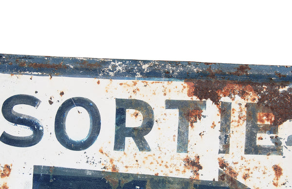 Ancien panneau de signalisation / plaque / Sortie en tôle peinte / non émaillée