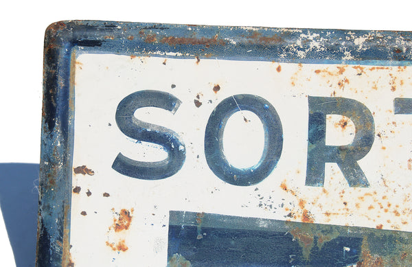 Ancien panneau de signalisation / plaque / Sortie en tôle peinte / non émaillée