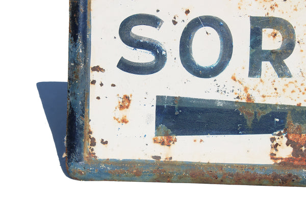 Ancien panneau de signalisation / plaque / Sortie en tôle peinte / non émaillée