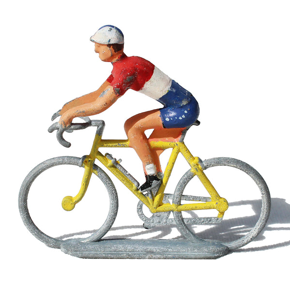 Figurine coureur cycliste Salza / Tour de France / maillot rouge & blanc & bleu
