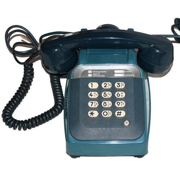 Téléphone vintage Socotel S63 bleu à touches