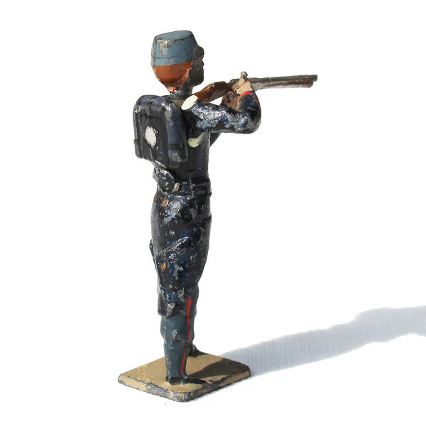 Ancienne figurine en plomb plein CBG Mignot soldat français / Artilleur de campagne au feu