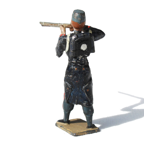 Ancienne figurine en plomb plein CBG Mignot soldat français / Artilleur de campagne au feu