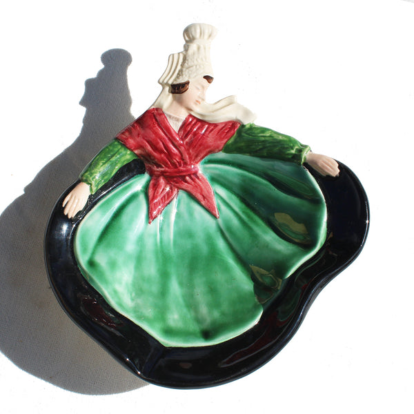 Ancien beurrier + couteau / faïence de Desvres / Gabriel Formaintreaux