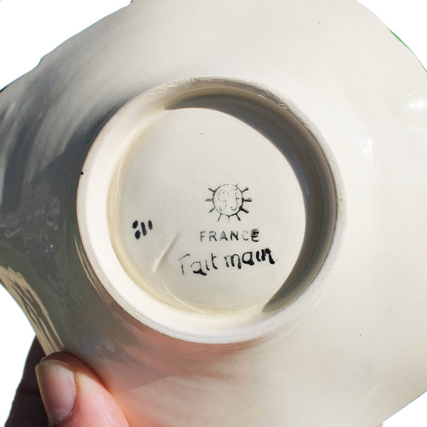 Ancien beurrier + couteau / faïence de Desvres / Gabriel Formaintreaux