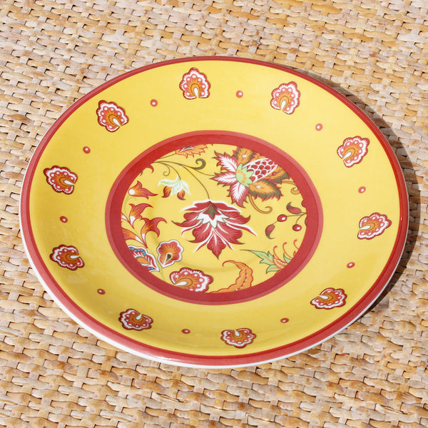 Grosse tasse à déjeuner / chocolat + soucoupe vintage en porcelaine par Geneviève Lethu modèle Ventoux