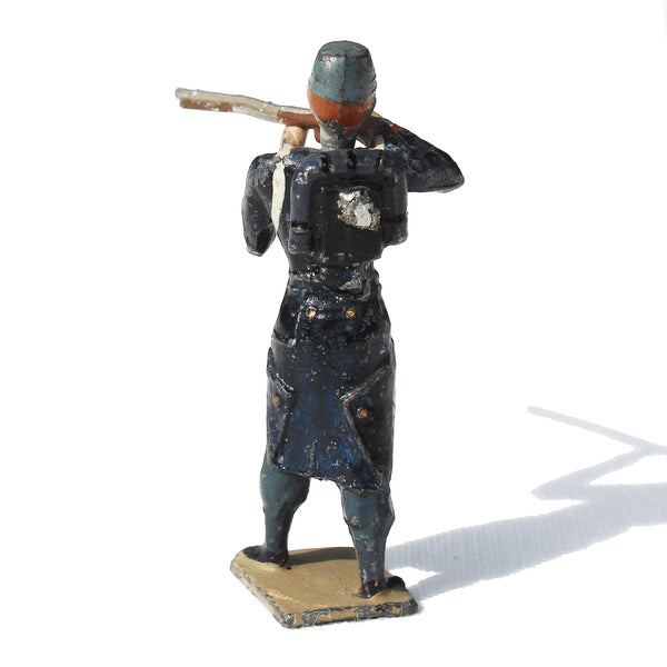 Ancienne figurine en plomb plein CBG Mignot soldat français / Artilleur de campagne au feu