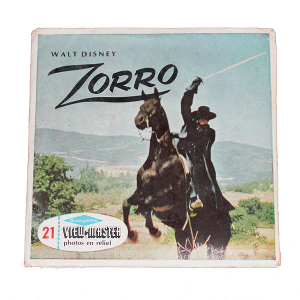 Pochette de disques photos en relief View Master Sawyer's Zorro Walt Disney