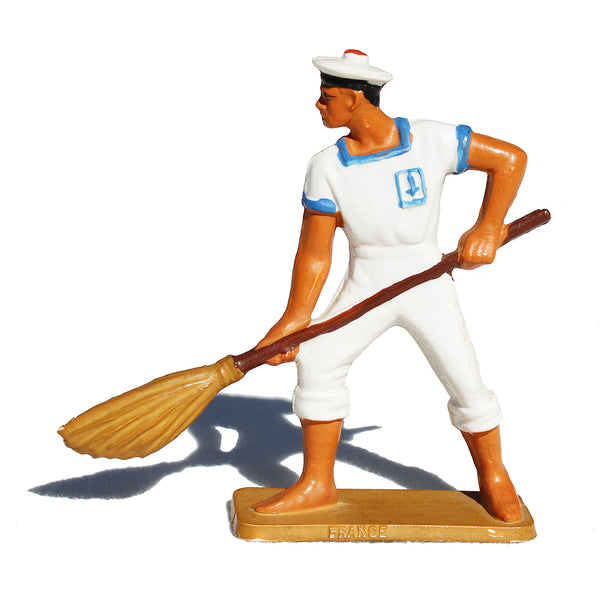 Figurine plastique Starlux 57 mm / Marins Série Luxe / moussaillon au balai