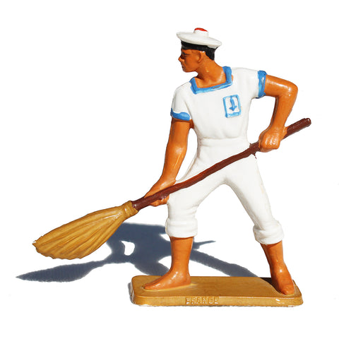 Figurine plastique Starlux 57 mm / Marins Série Luxe / moussaillon au balai