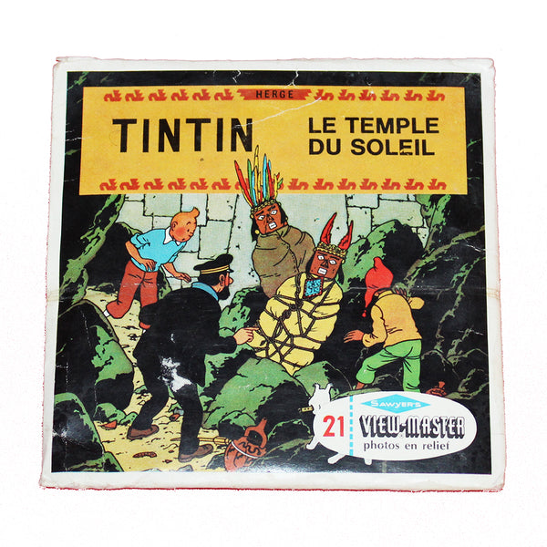 Pochette de disques photos en relief View Master Sawyer's Tintin et le Temple du Soleil