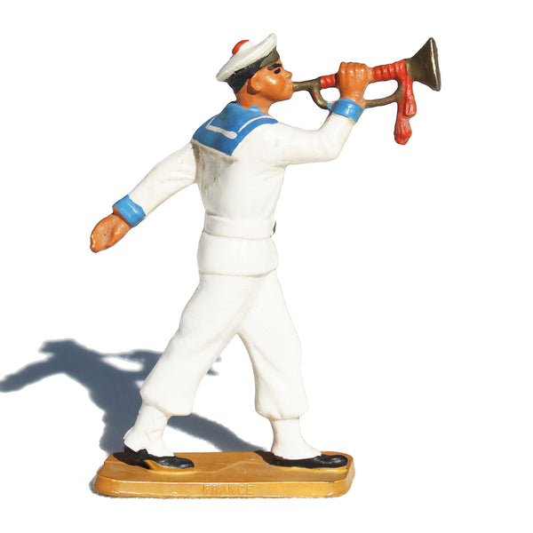 Figurine plastique Starlux 62 mm / Marins Série Luxe / défilant à la trompette
