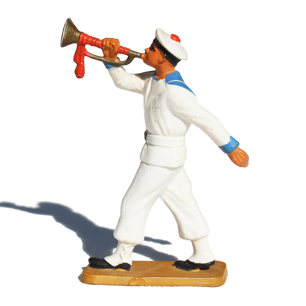 Figurine plastique Starlux 62 mm / Marins Série Luxe / défilant à la trompette