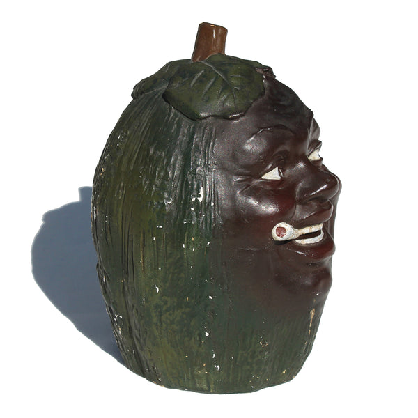 Statuette en plâtre vintage 15 cm / visage afro inspiré d'un pot à tabac des années 1930