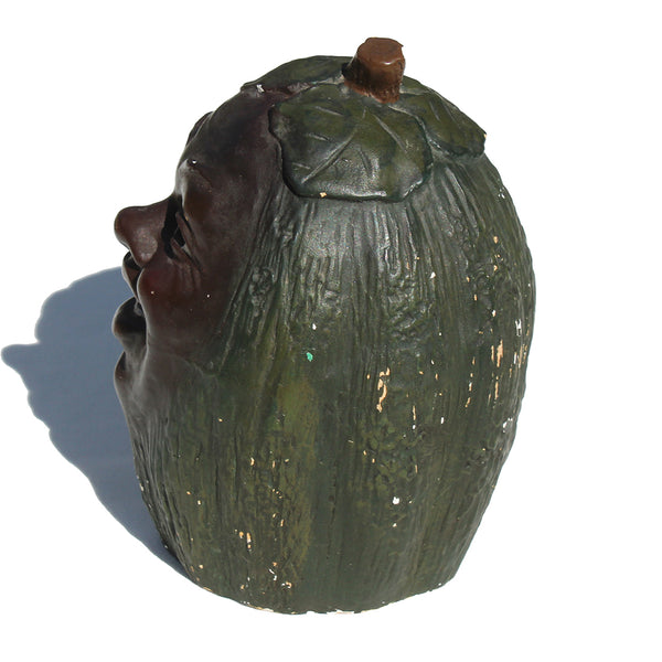 Statuette en plâtre vintage 15 cm / visage afro inspiré d'un pot à tabac des années 1930