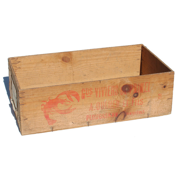 Ancienne caisse en bois / Grands Viviers de Primel / Crustacés Vivants / Oulhen & Fils à Plougasnou