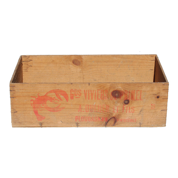 Ancienne caisse en bois / Grands Viviers de Primel / Crustacés Vivants / Oulhen & Fils à Plougasnou