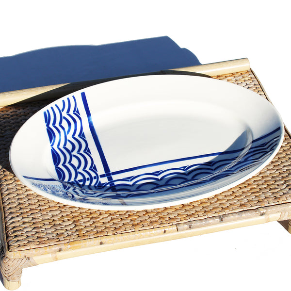Ancien plat ovale 37 cm en faïence de Badonviller modèle Orival