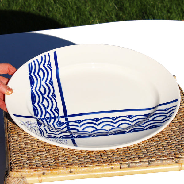 Ancien plat ovale 37 cm en faïence de Badonviller modèle Orival