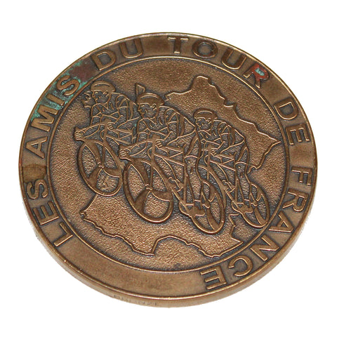 Médaille vintage en bronze Les Amis du Tour de France / cyclisme