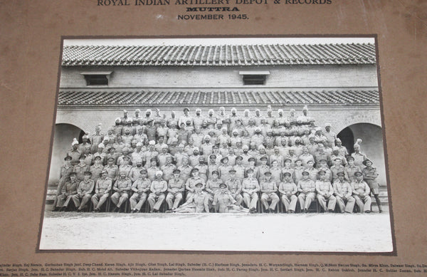 Photo militaire originale – Royal Indian Artillery Depot & Records – Muttra, novembre 1945