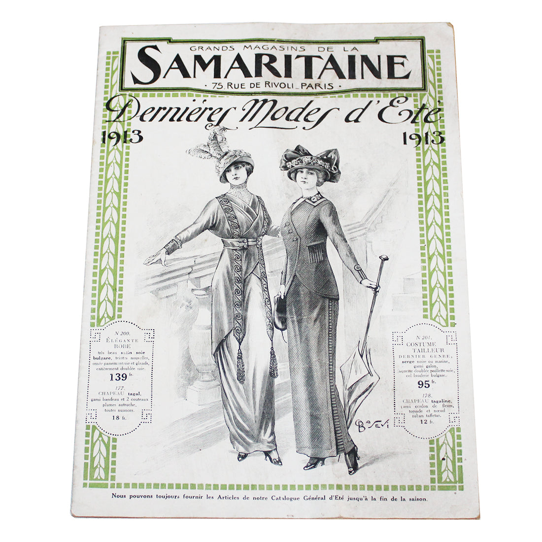 Ancien catalogue publicitaire des Grands Magasins de la Samaritaine Paris Été 1913